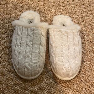 Ugg knit white cream slippers